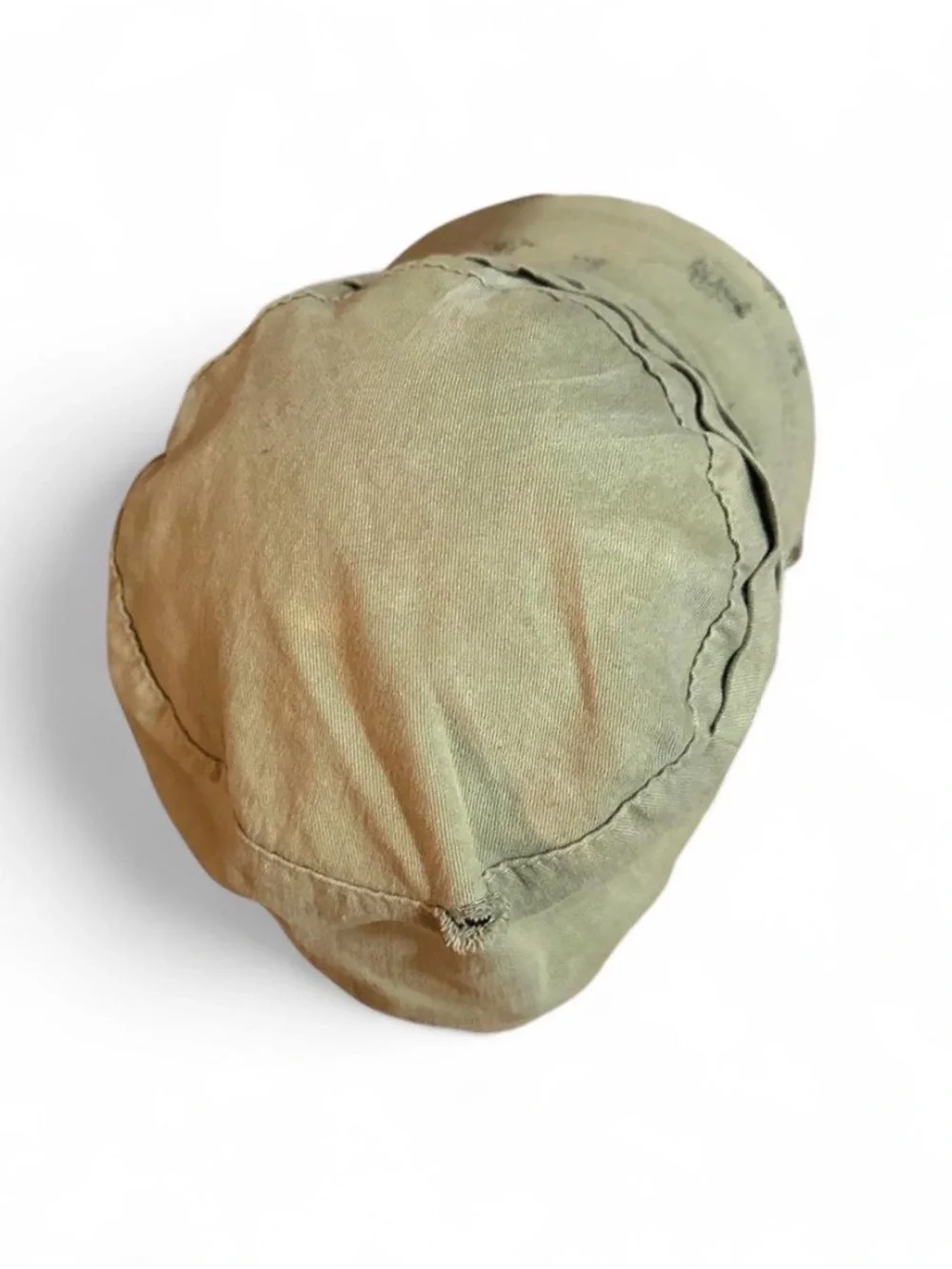 Khaki Army Green Star Stud Studded Accent Canvas Cap